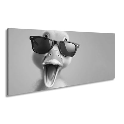 Leinwandbild XXL Ente – Coole Ente mit Sonnenbrille - deyoli