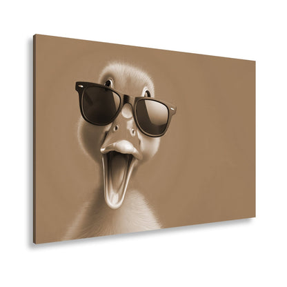 Leinwandbild XXL Ente – Coole Ente mit Sonnenbrille - deyoli