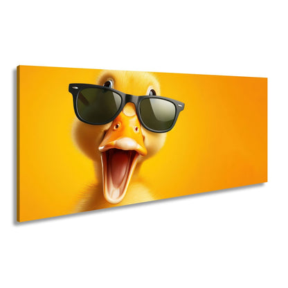 Leinwandbild XXL Ente – Coole Ente mit Sonnenbrille - deyoli