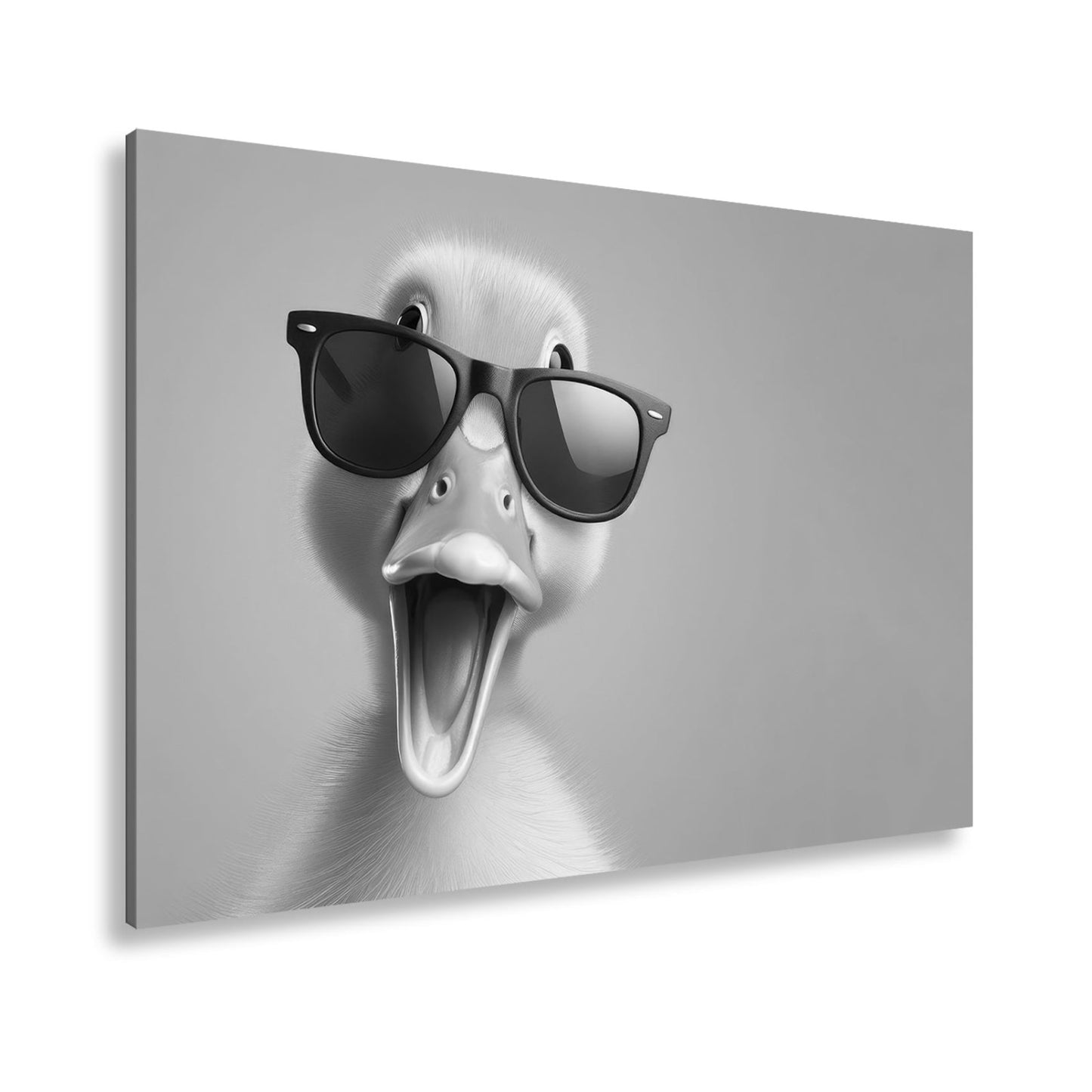 Leinwandbild XXL Ente – Coole Ente mit Sonnenbrille - deyoli