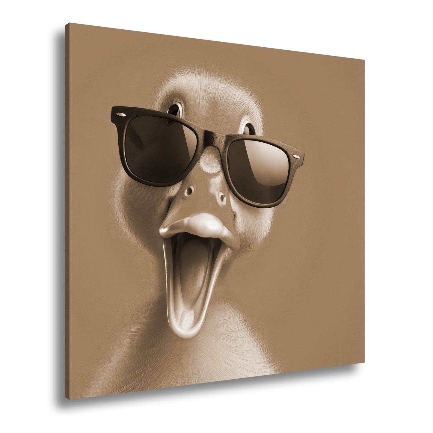 Leinwandbild XXL Ente – Coole Ente mit Sonnenbrille - deyoli