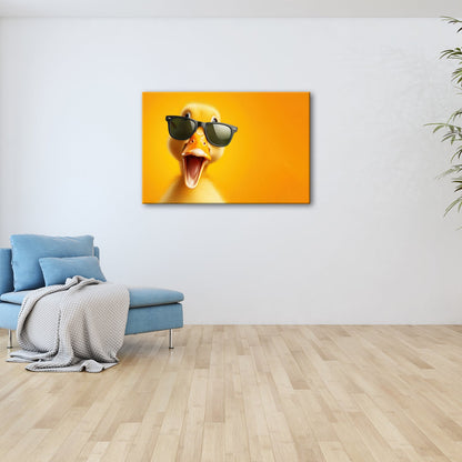 Leinwandbild XXL Ente – Coole Ente mit Sonnenbrille - deyoli