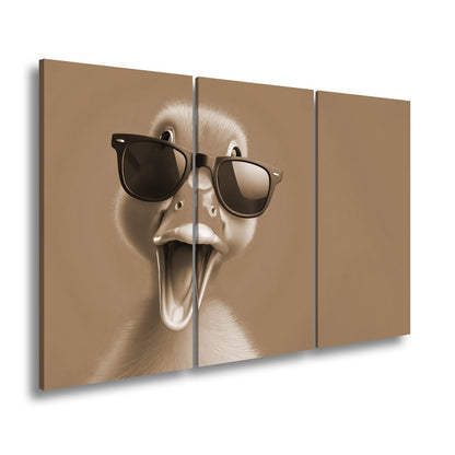 Leinwandbild XXL Ente – Coole Ente mit Sonnenbrille - deyoli