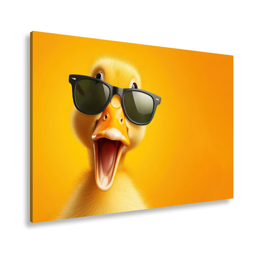 Leinwandbild XXL Ente – Coole Ente mit Sonnenbrille - deyoli