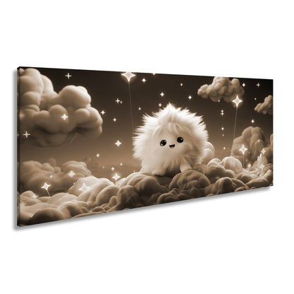 Leinwandbild XXL Fantasy – Flauschiges Traumwesen auf Sternenwolken - deyoli