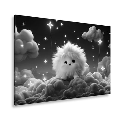 Leinwandbild XXL Fantasy – Flauschiges Traumwesen auf Sternenwolken - deyoli