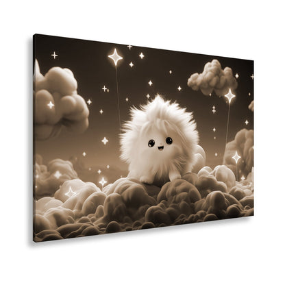 Leinwandbild XXL Fantasy – Flauschiges Traumwesen auf Sternenwolken - deyoli