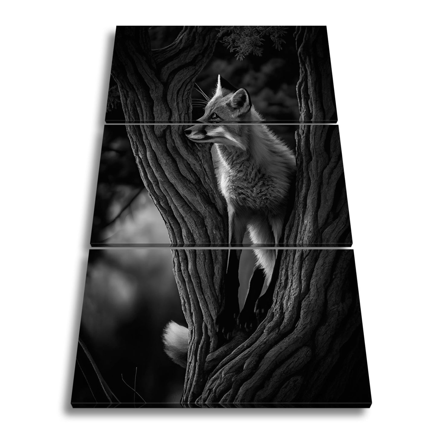 Leinwandbild XXL Fuchs – Elegant im Geäst als stiller Waldgeist - deyoli