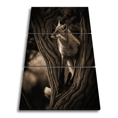 Leinwandbild XXL Fuchs – Elegant im Geäst als stiller Waldgeist - deyoli