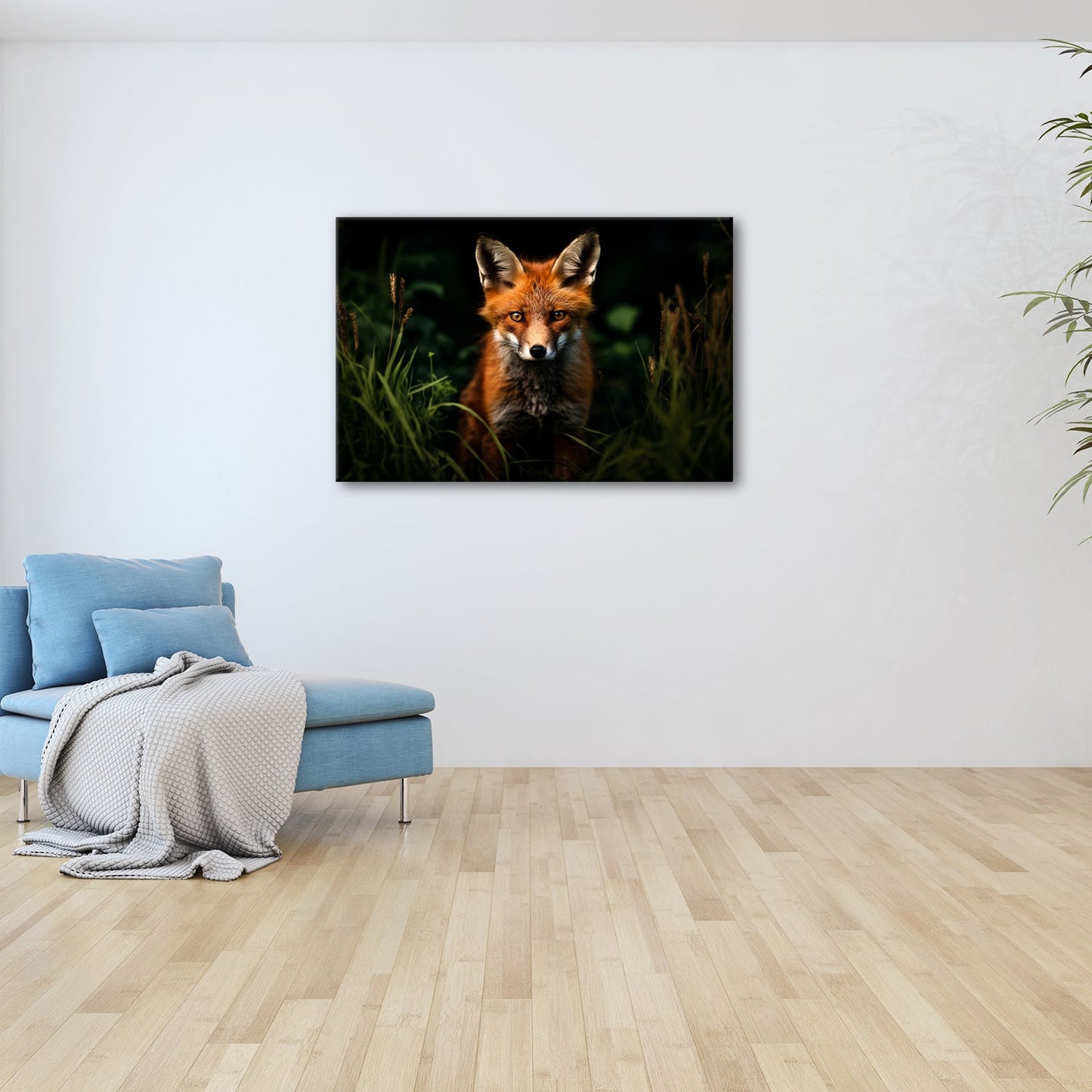 Leinwandbild XXL Fuchs – Fuchsblick im Schatten voller Magie - deyoli