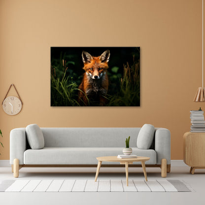 Leinwandbild XXL Fuchs – Fuchsblick im Schatten voller Magie - deyoli