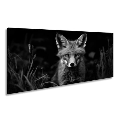 Leinwandbild XXL Fuchs – Fuchsblick im Schatten voller Magie - deyoli
