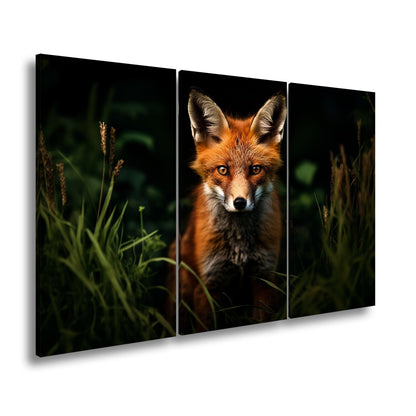Leinwandbild XXL Fuchs – Fuchsblick im Schatten voller Magie - deyoli