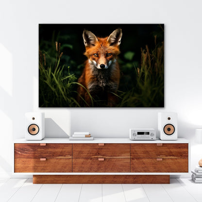 Leinwandbild XXL Fuchs – Fuchsblick im Schatten voller Magie - deyoli