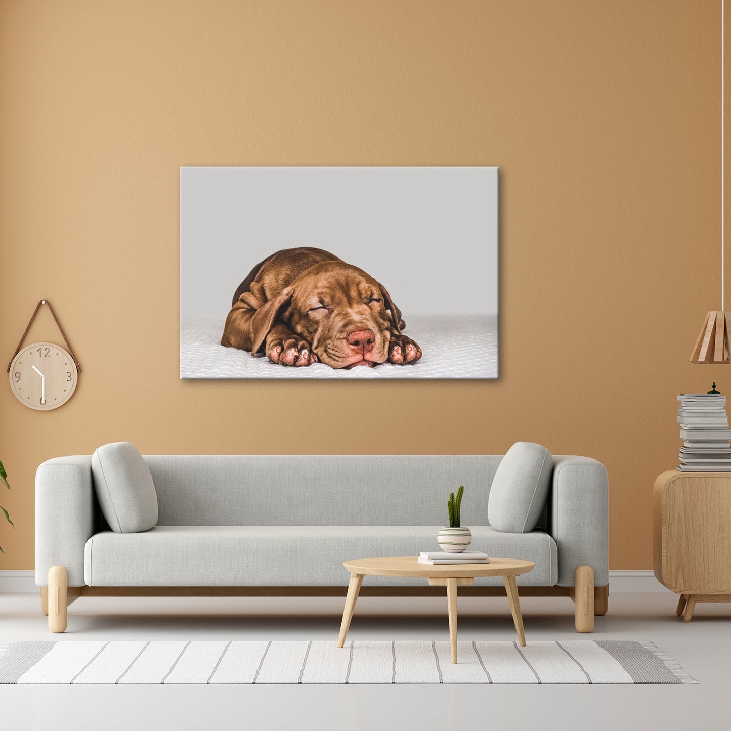 Leinwandbild XXL Hund Welpe – Welpenfrieden Kunstdruck - deyoli