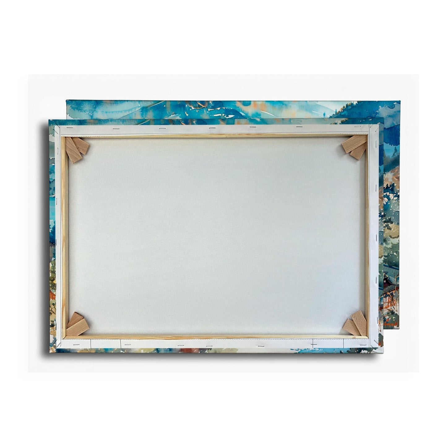 Leinwandbild XXL Japanischer Tempel Aquarell – Bergwald - deyoli