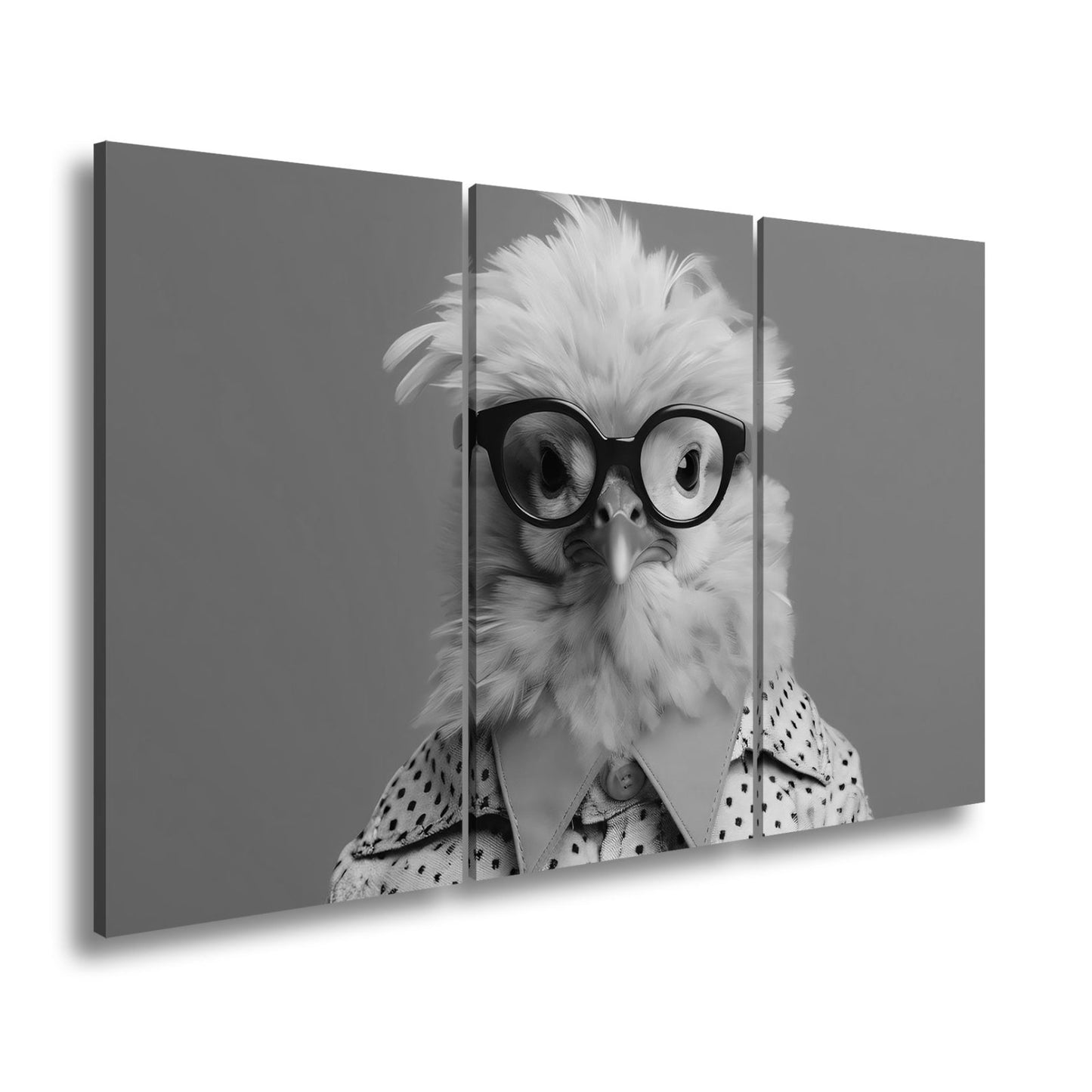 Leinwandbild XXL Küken – Stylisches Küken mit Brille - deyoli