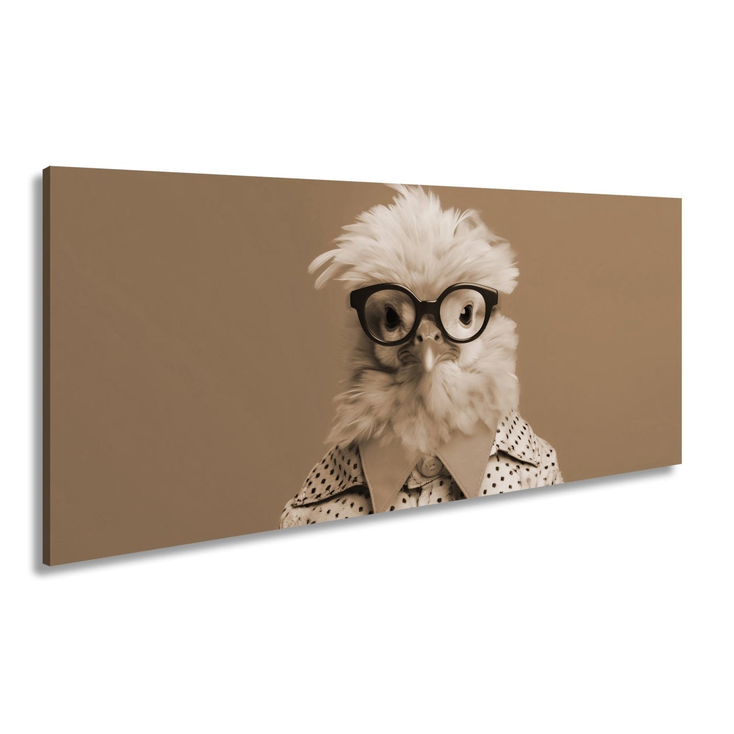 Leinwandbild XXL Küken – Stylisches Küken mit Brille - deyoli