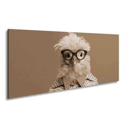 Leinwandbild XXL Küken – Stylisches Küken mit Brille - deyoli