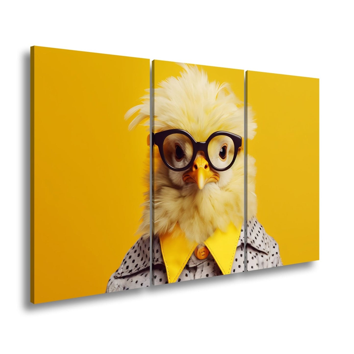 Leinwandbild XXL Küken – Stylisches Küken mit Brille - deyoli