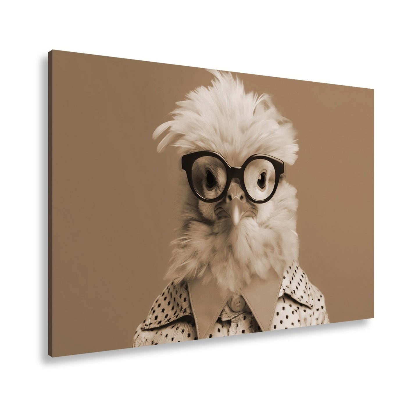 Leinwandbild XXL Küken – Stylisches Küken mit Brille - deyoli
