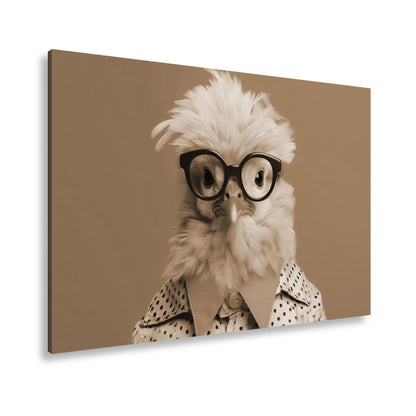 Leinwandbild XXL Küken – Stylisches Küken mit Brille - deyoli