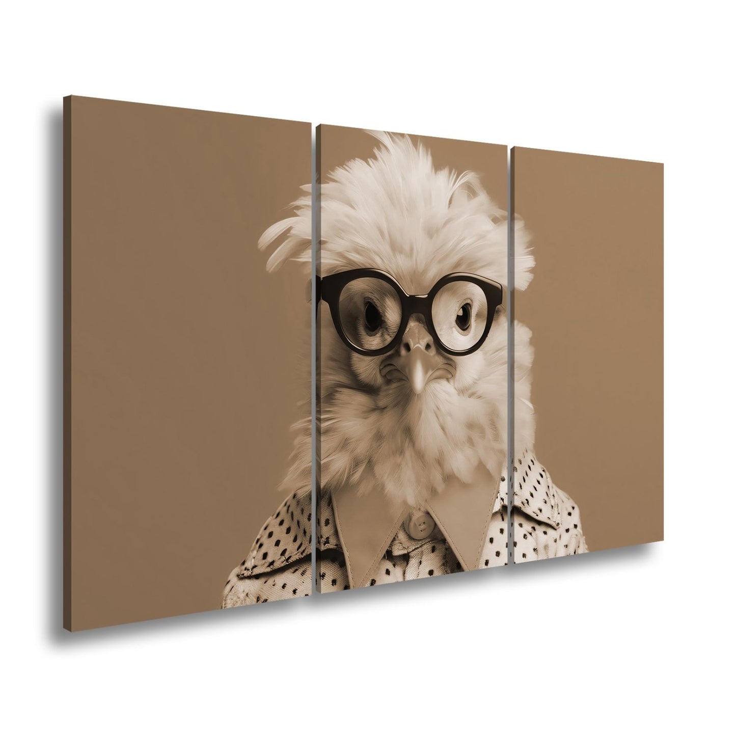 Leinwandbild XXL Küken – Stylisches Küken mit Brille - deyoli
