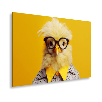 Leinwandbild XXL Küken – Stylisches Küken mit Brille - deyoli