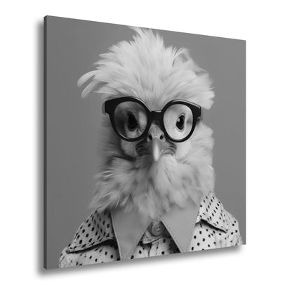 Leinwandbild XXL Küken – Stylisches Küken mit Brille - deyoli
