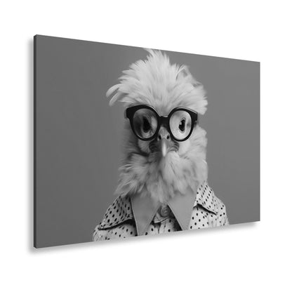Leinwandbild XXL Küken – Stylisches Küken mit Brille - deyoli