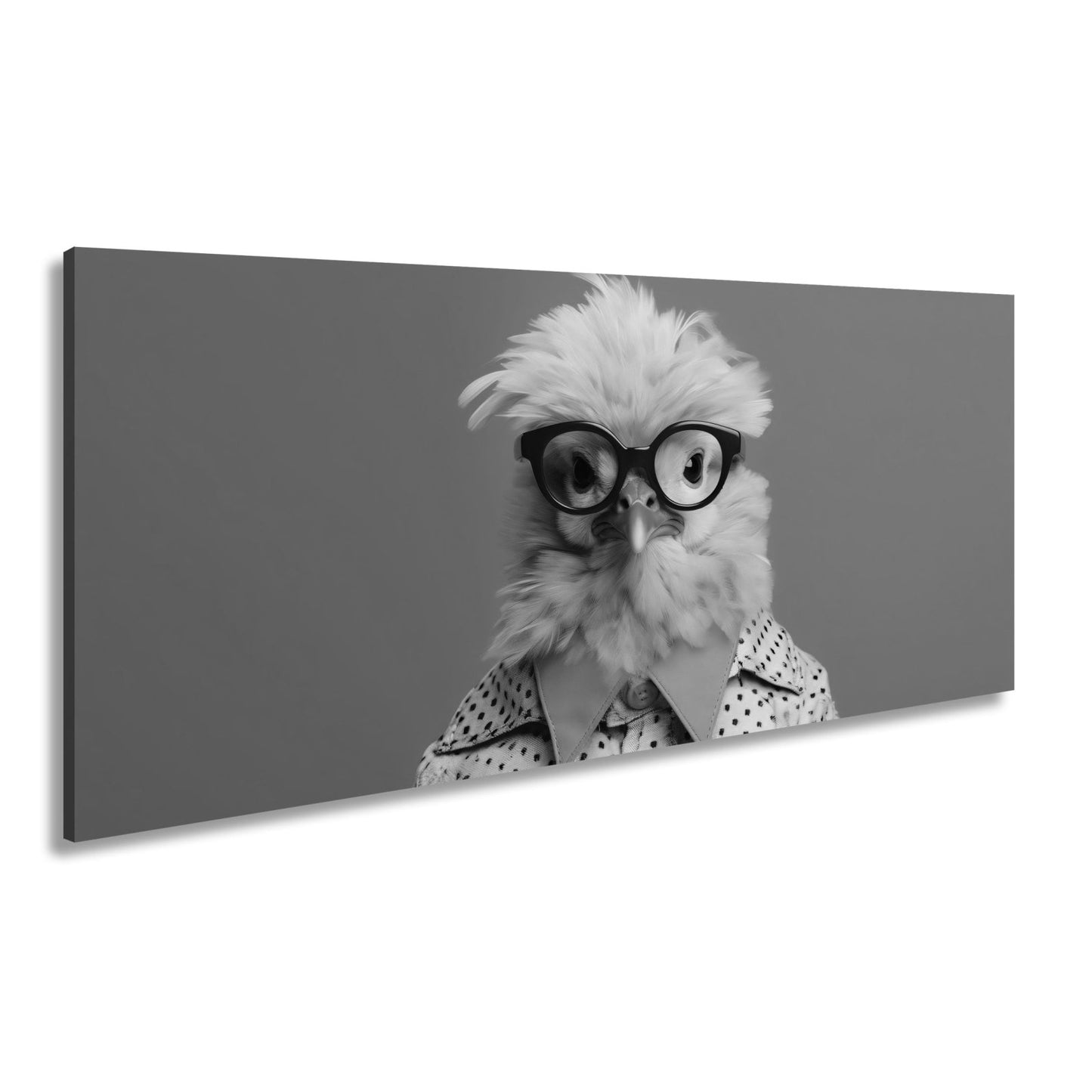 Leinwandbild XXL Küken – Stylisches Küken mit Brille - deyoli