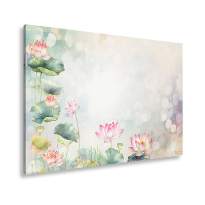 Leinwandbild XXL Lotusblüten Aquarell – Zart Verträumt - deyoli