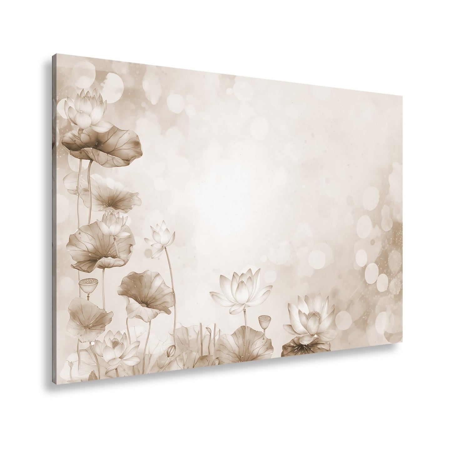 Leinwandbild XXL Lotusblüten Aquarell – Zart Verträumt - deyoli