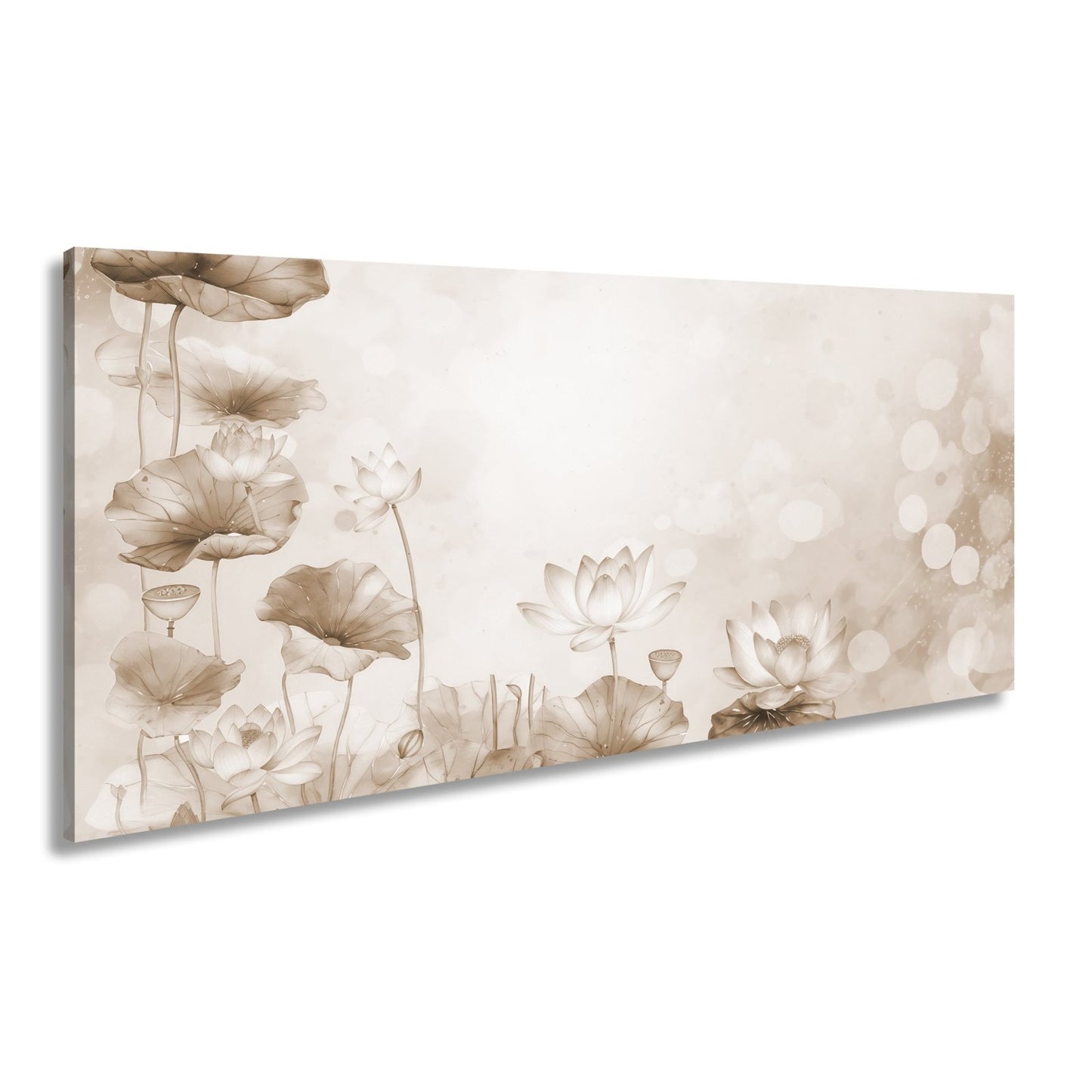Leinwandbild XXL Lotusblüten Aquarell – Zart Verträumt - deyoli