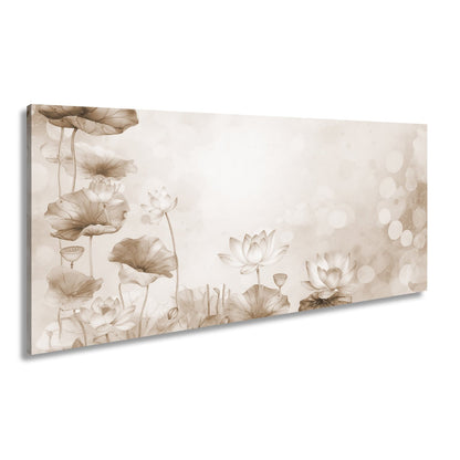 Leinwandbild XXL Lotusblüten Aquarell – Zart Verträumt - deyoli