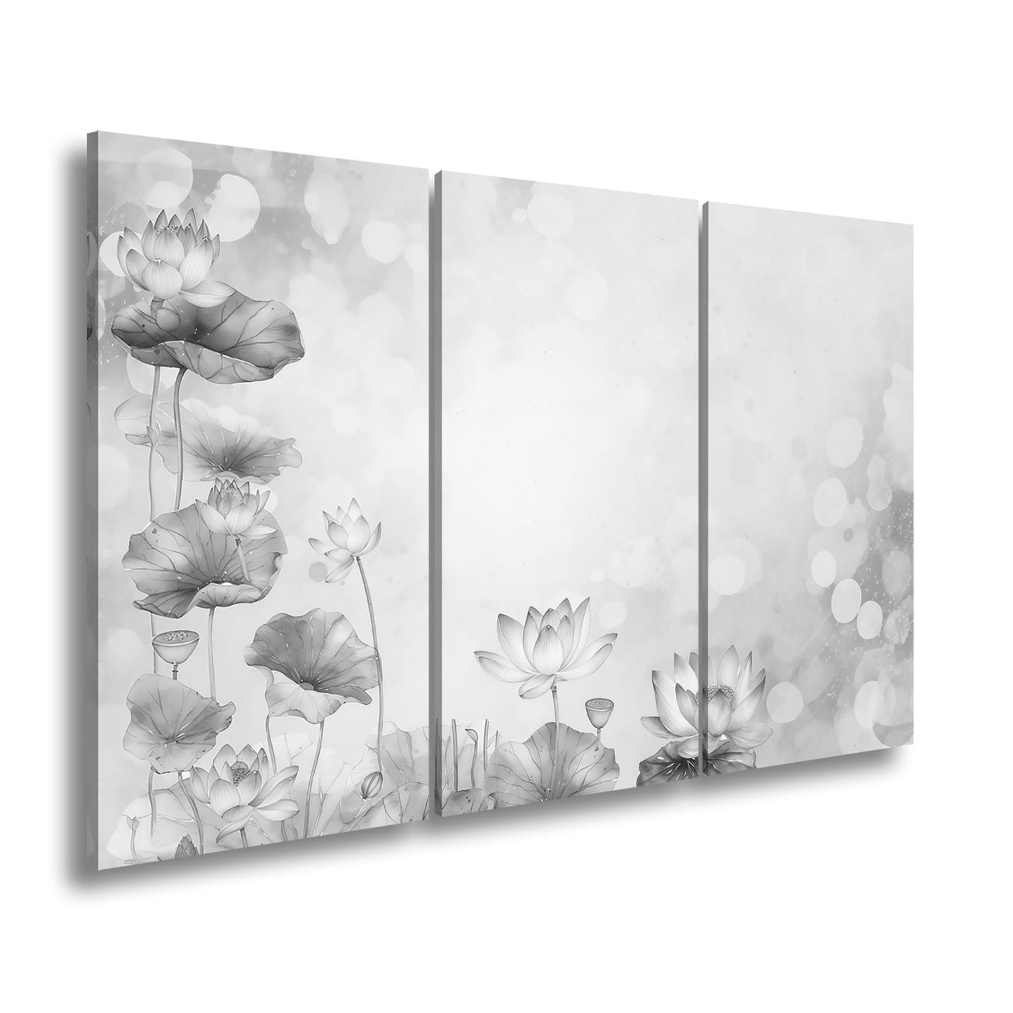 Leinwandbild XXL Lotusblüten Aquarell – Zart Verträumt - deyoli