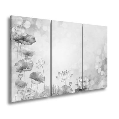 Leinwandbild XXL Lotusblüten Aquarell – Zart Verträumt - deyoli