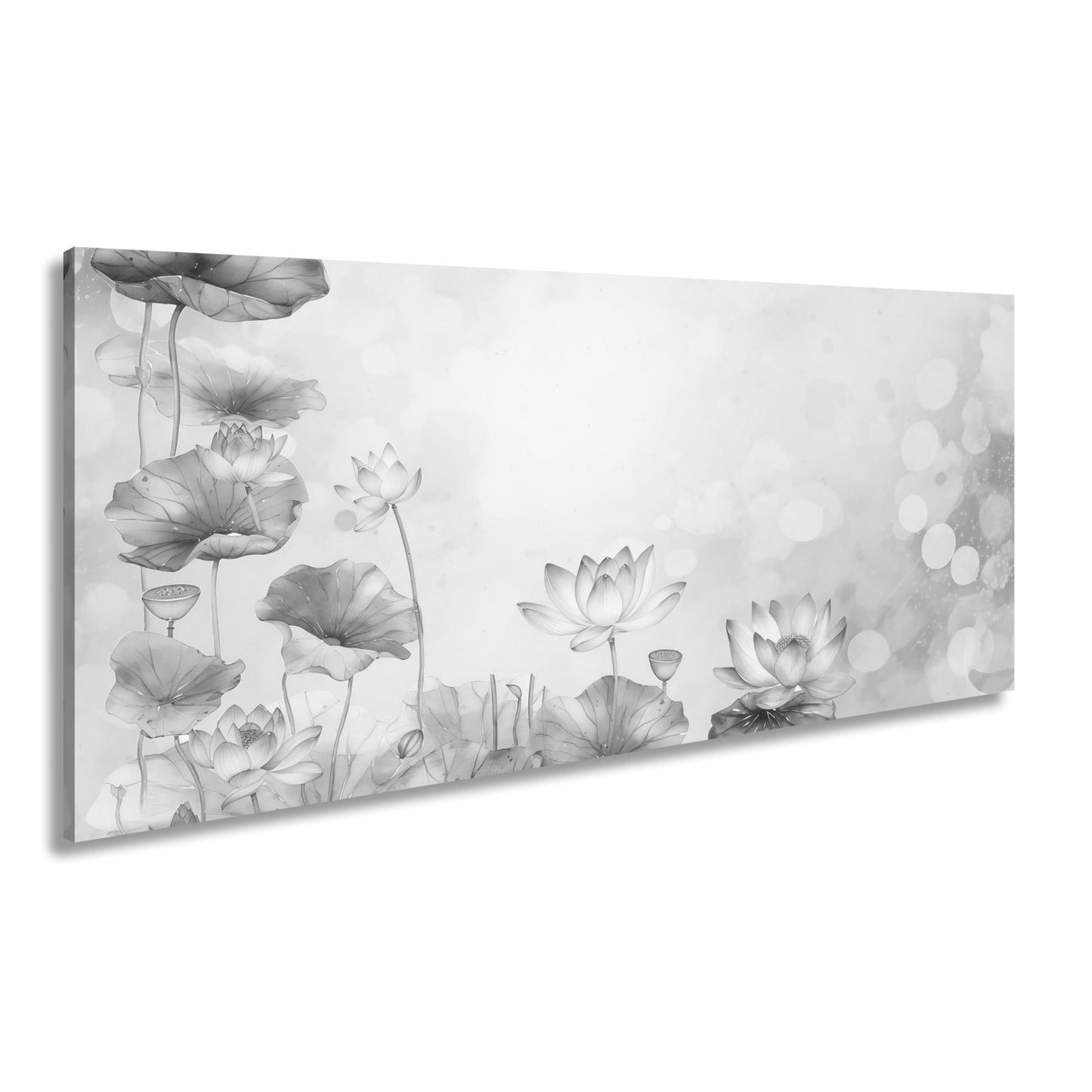 Leinwandbild XXL Lotusblüten Aquarell – Zart Verträumt - deyoli