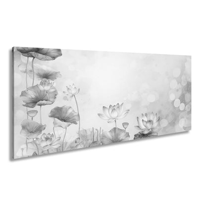 Leinwandbild XXL Lotusblüten Aquarell – Zart Verträumt - deyoli