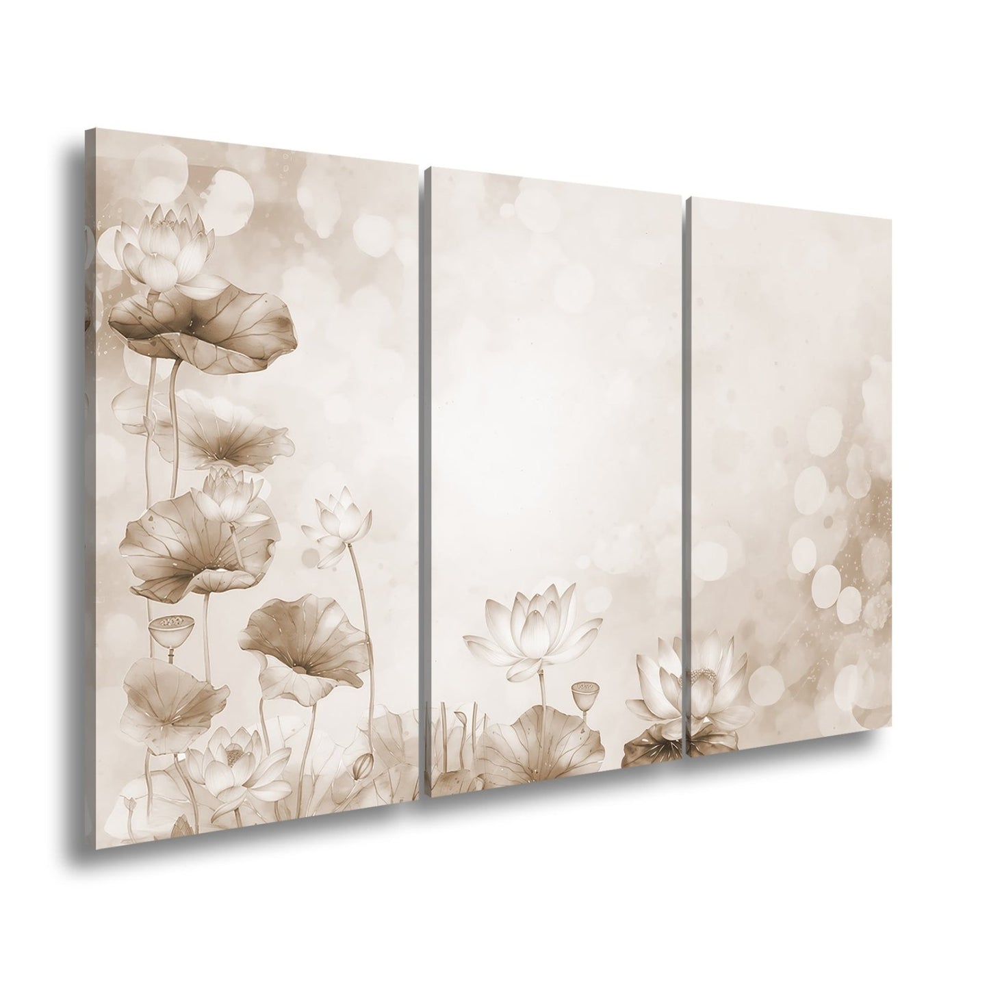 Leinwandbild XXL Lotusblüten Aquarell – Zart Verträumt - deyoli