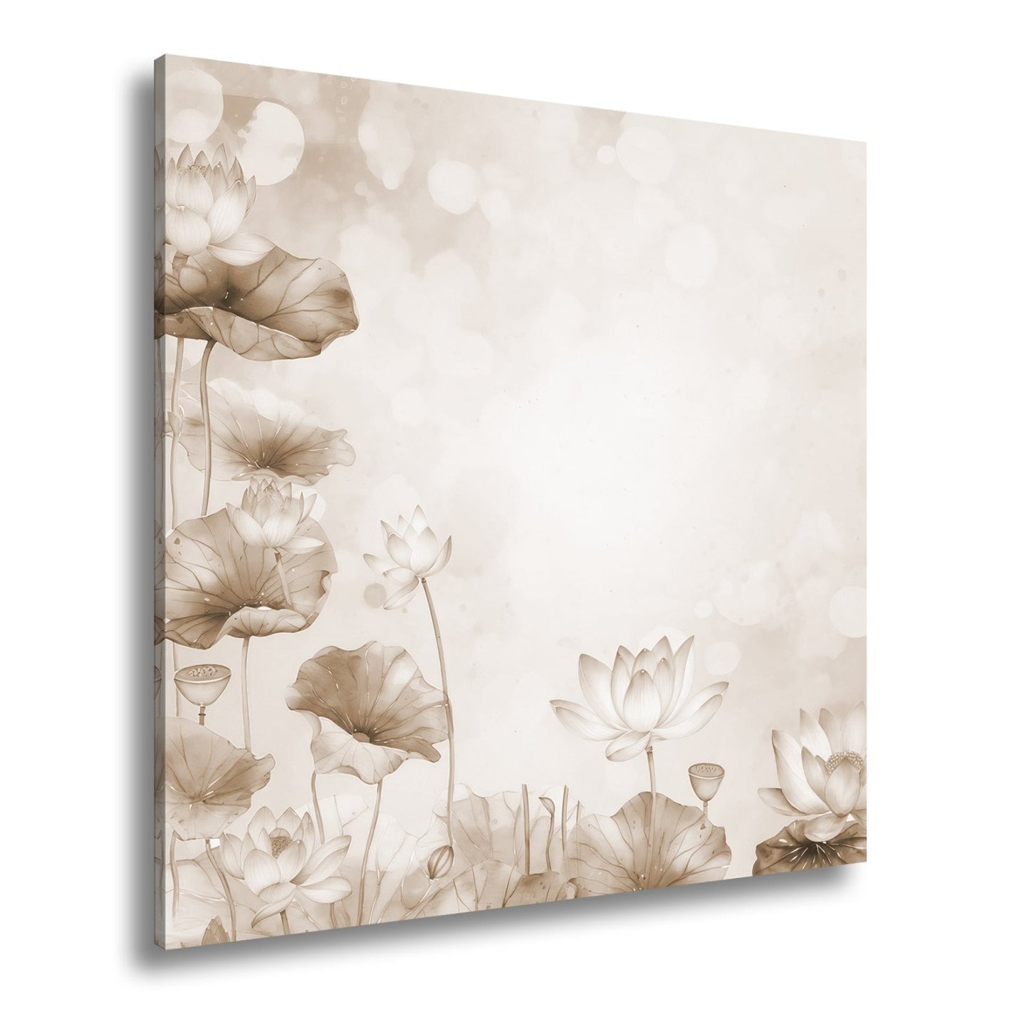 Leinwandbild XXL Lotusblüten Aquarell – Zart Verträumt - deyoli