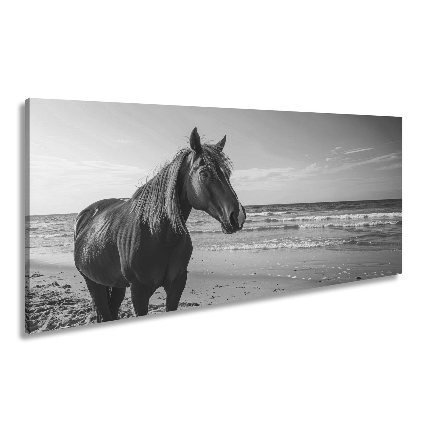Leinwandbild XXL Pferd Meer – Edles Ross am Strand - deyoli