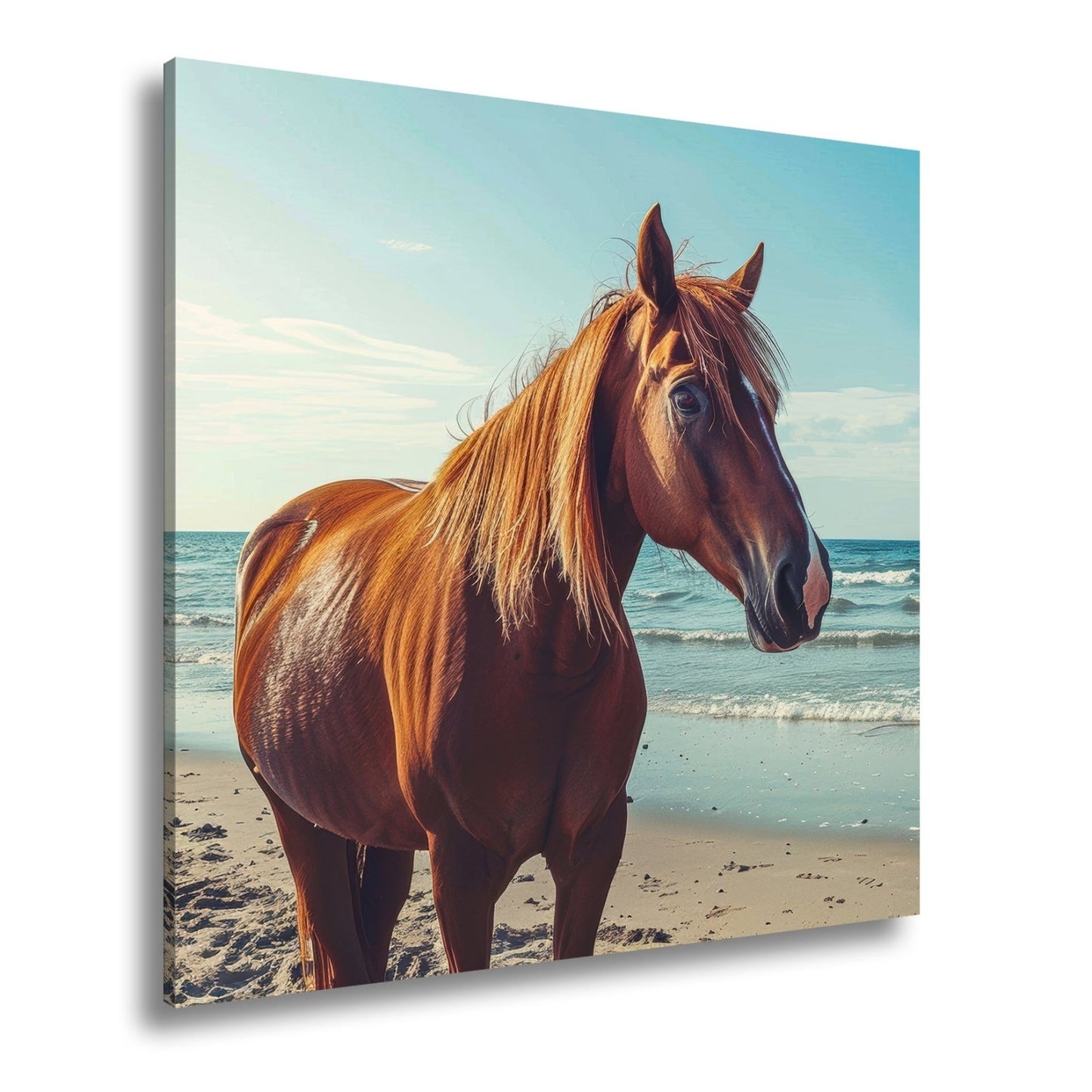Leinwandbild XXL Pferd Meer – Edles Ross am Strand - deyoli