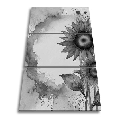 Leinwandbild XXL Sonnenblumen Aquarell – Blumen Wanddeko - deyoli