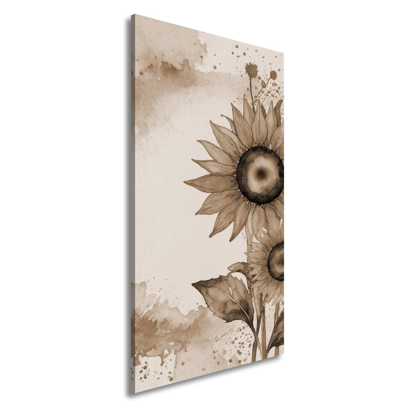 Leinwandbild XXL Sonnenblumen Aquarell – Blumen Wanddeko - deyoli