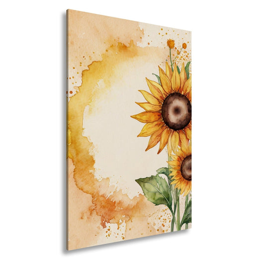 Leinwandbild XXL Sonnenblumen Aquarell – Blumen Wanddeko - deyoli