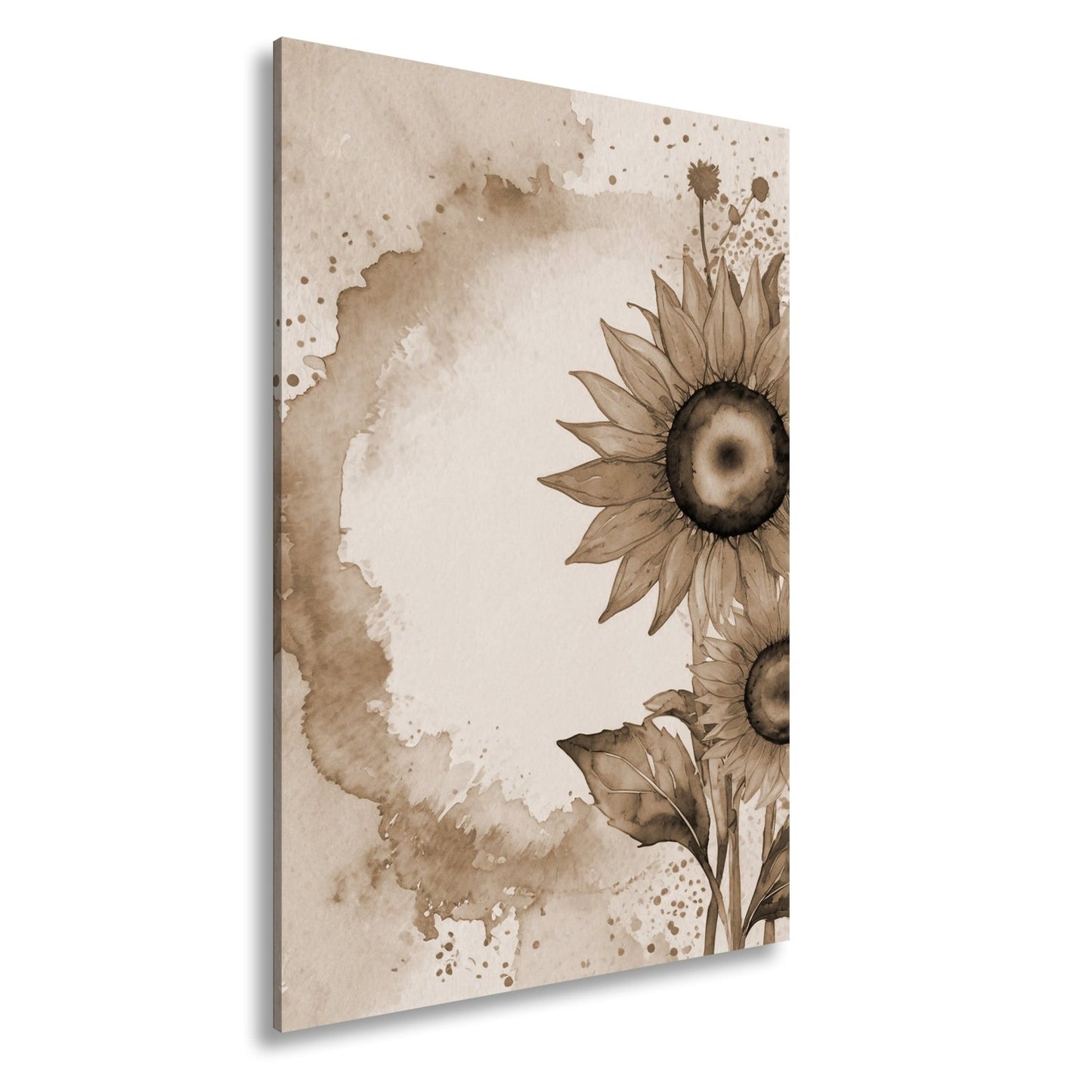Leinwandbild XXL Sonnenblumen Aquarell – Blumen Wanddeko - deyoli