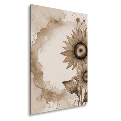 Leinwandbild XXL Sonnenblumen Aquarell – Blumen Wanddeko - deyoli