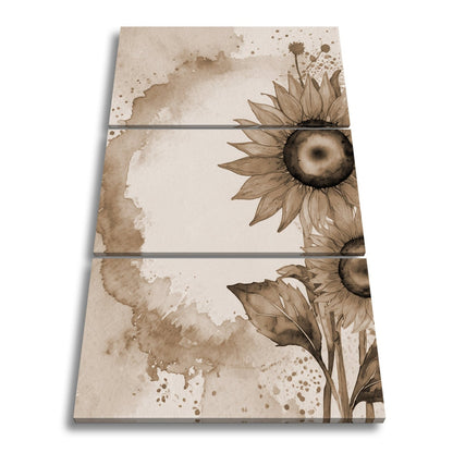 Leinwandbild XXL Sonnenblumen Aquarell – Blumen Wanddeko - deyoli