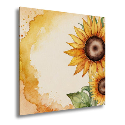 Leinwandbild XXL Sonnenblumen Aquarell – Blumen Wanddeko - deyoli